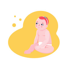 Baby girl vector illustration.