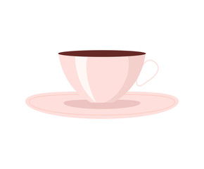 Cup of Coffee with Plate, Vector Illustration