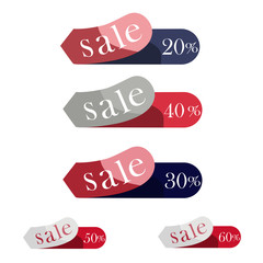 A set of stickers for a seasonal sale.