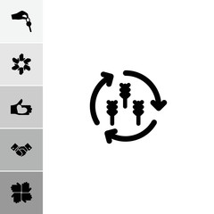 Naklejka premium Collection of 6 hands filled icons