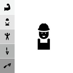 Collection of 6 builder filled icons