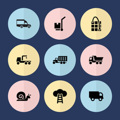 Set of 9 moving filled icons