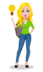 Happy student. Back to school.