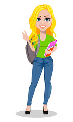 Happy student. Back to school.