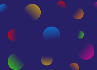 Gradient circles on blue vector banner background.