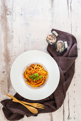 Pasta Bolognese on the table