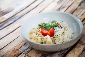 Risotto Scallops and dried tomatoes