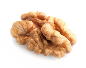 Tasty walnut on white background