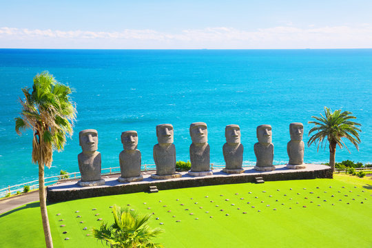 Moai statues in Nichinan, Miyazaki, Japan