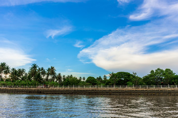 Beautiful Tropical Beach blue ocean background Summer view Sunshine at Sand and Sea Asia Beach Thailand Destinations 