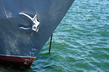 Battleship anchor with sea background.Warship anchor © MichaelPervak
