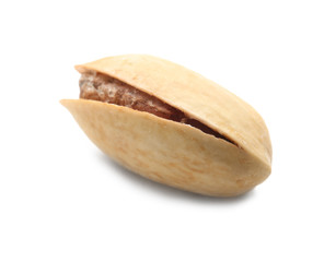 Tasty pistachio nut on white background