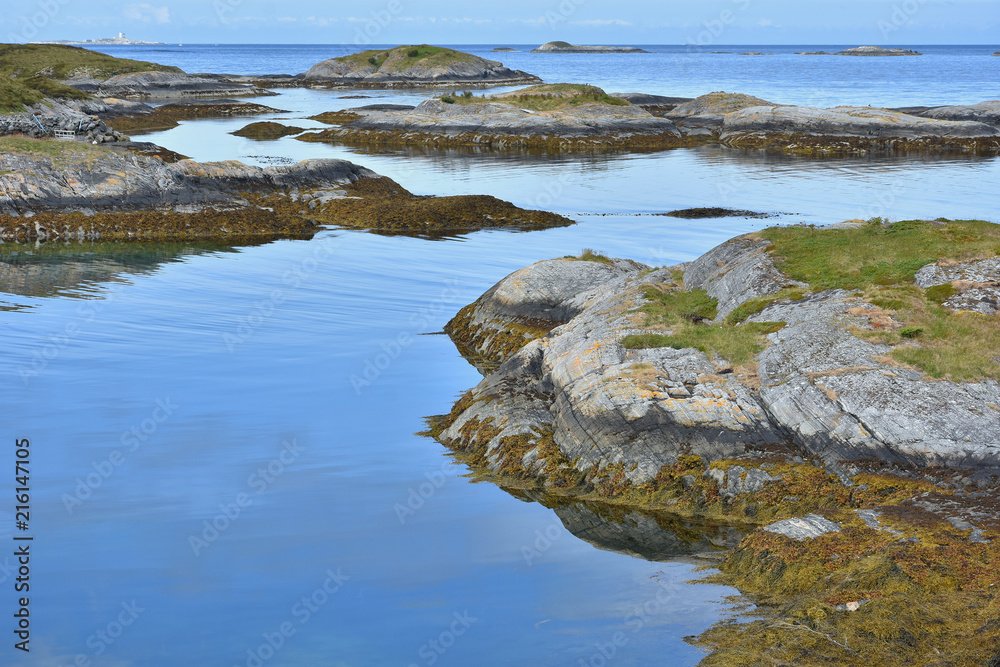 Sticker Beautiful landscape on the coast of famous Atlantic Ocean Road -  Atlanterhavsveien , More og Romsdal county, Norway.