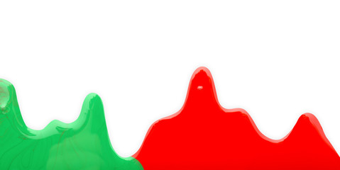 Colorful paints on white background