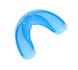 Orthodontic mouth guard on white background