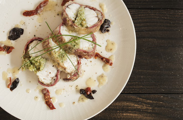 cod fish wrapped in bacon