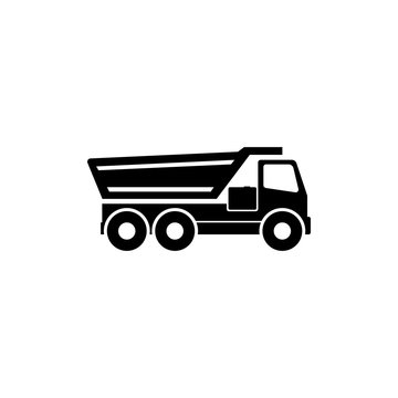 Tipper Truck. Flat Vector Icon illustration. Simple black symbol on white background. Tipper Truck sign design template for web and mobile UI element