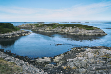 Naklejka na ściany i meble Beautiful landscape on the coast of famous Atlantic Ocean Road - Atlanterhavsveien , More og Romsdal county, Norway.