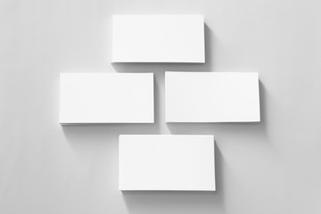Blank business cards on white background