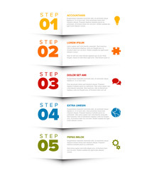 Vector progress five steps template