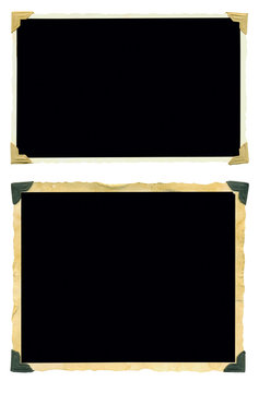photo frames, old blank photos, isolated on white, free space for your pics and copy