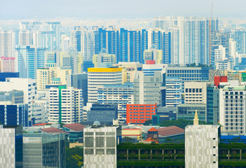 Modern density city skyline Singapore