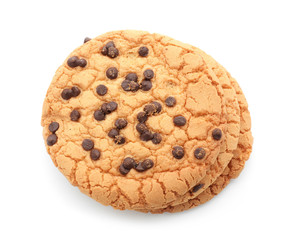 Sweet tasty cookies on white background