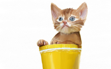 digital paint kitten