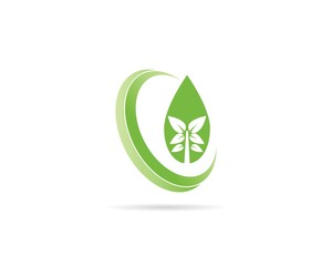 green leaf ecology nature element vector icon
