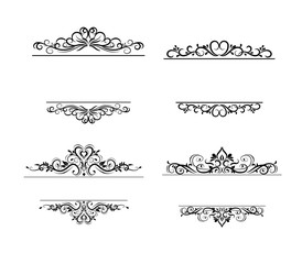 Vintage vector swirl frame set