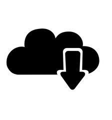 Icon download vector black isolated on white