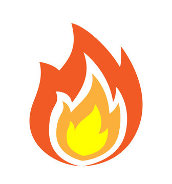 Fire flames icon vector illustration isolated on white