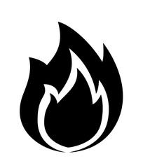 Fire icon vector illustration isolated on white