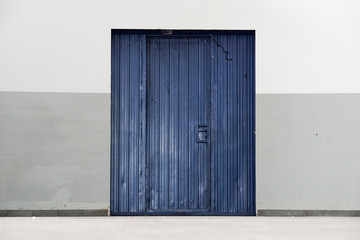 Closed double door in an industrial building