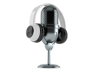 Radio microphone with headphones