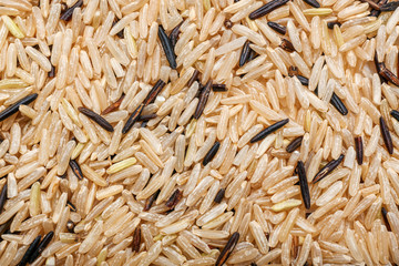 Unpolished rice as background