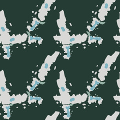 UFO military camouflage seamless pattern in green and different shades of beige and blue colors