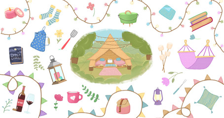 glamping illustration