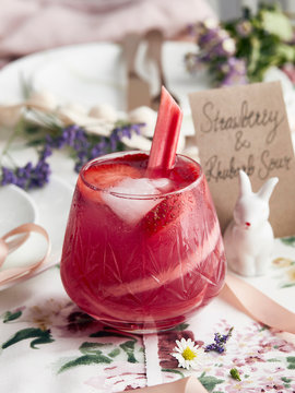 Strawberry and rhubarb sour