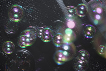 Abstract photo of bubbles on a black background