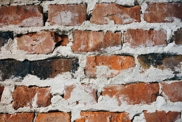 Old bricks wall texture background outdoors. Vintage wall.