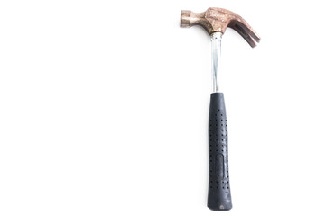 Metal Hammer with rubber handle isolated