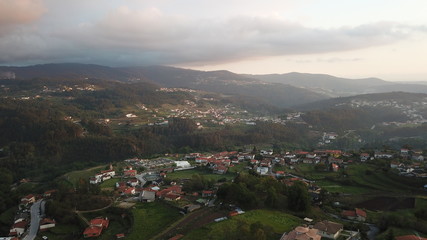 Fototapeta na wymiar Paisagem de Vale de Cambra, vista de Drone, portugal