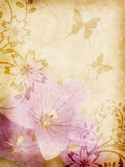 Obraz na płótnie Canvas Old paper with floral pattern