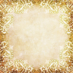 Old paper with floral pattern