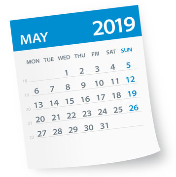 May 2019 Calendar Leaf - Vector Illustration