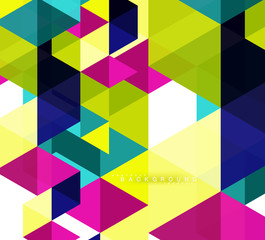 Multicolored triangles abstract background, mosaic tiles concept