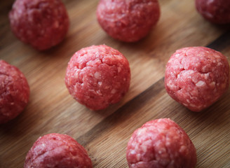 Swedish meatballs cooking at home.