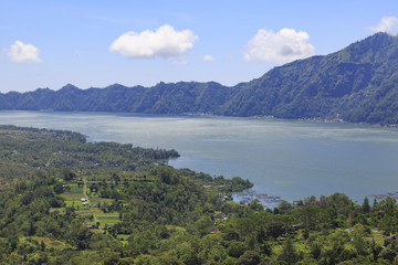 Fototapeta na wymiar Batur Lake in Kintamani on Bali in Indonesia