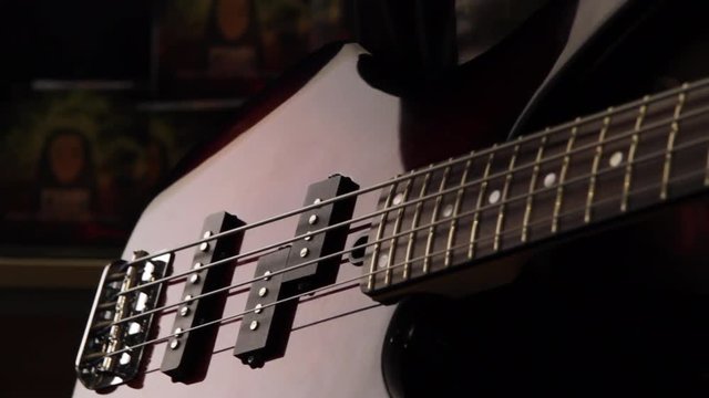 Bass Guitar Player Close-Up